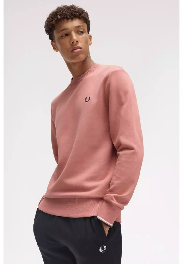 Fred Perry M7535 Crew Neck Sweatshirt (Putty Pink)