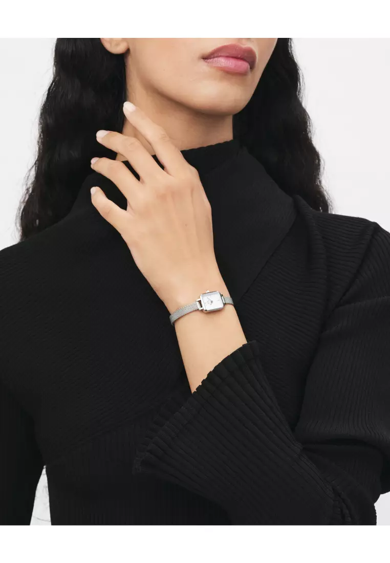 Quadro Mini Sterling Silver - Fashion Watch for women - Stainless Steel Strap Watch - Female Watch - DW Official - Authentic