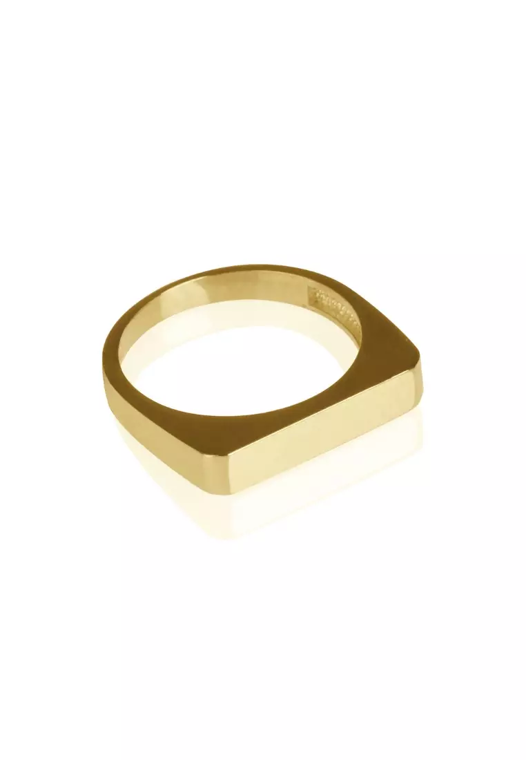 Engravable Bar Ring 14k Gold