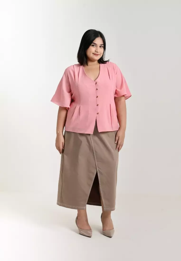 Plus Size Eliza Blouse Pink