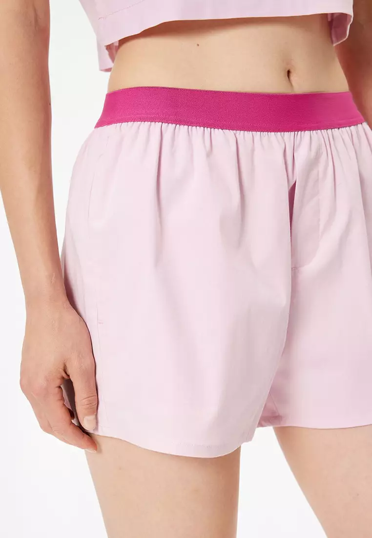Short Bébé Fille Koton Jean Élastique Avec Poches - 100% Coton Mid Indigo 24/36 Mois