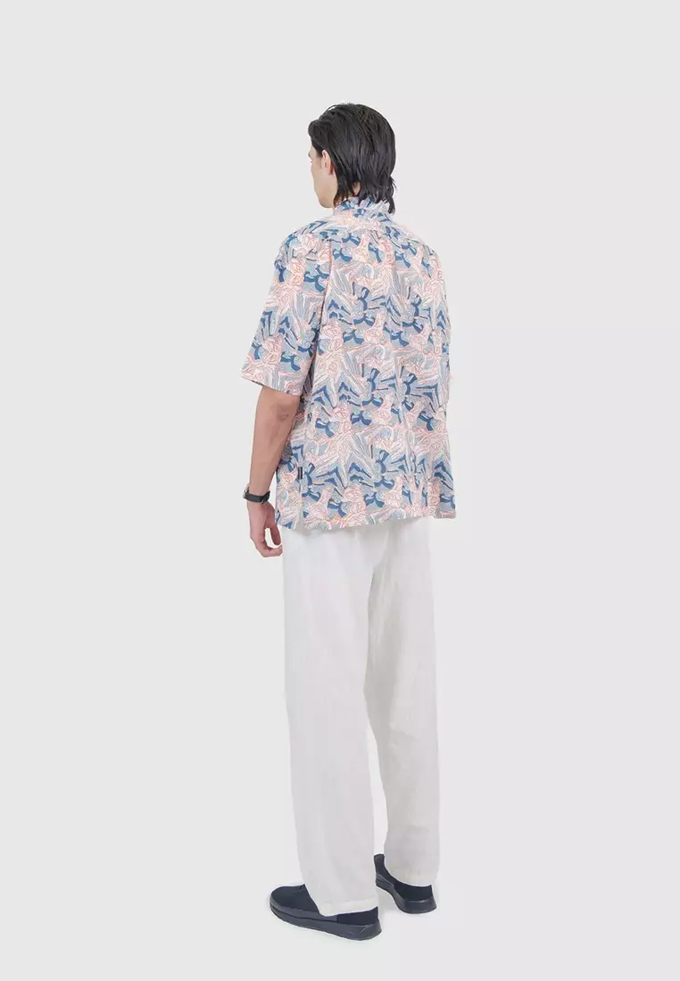 Maharaja Modern Fit Anyam Tatap in Tomato Blue