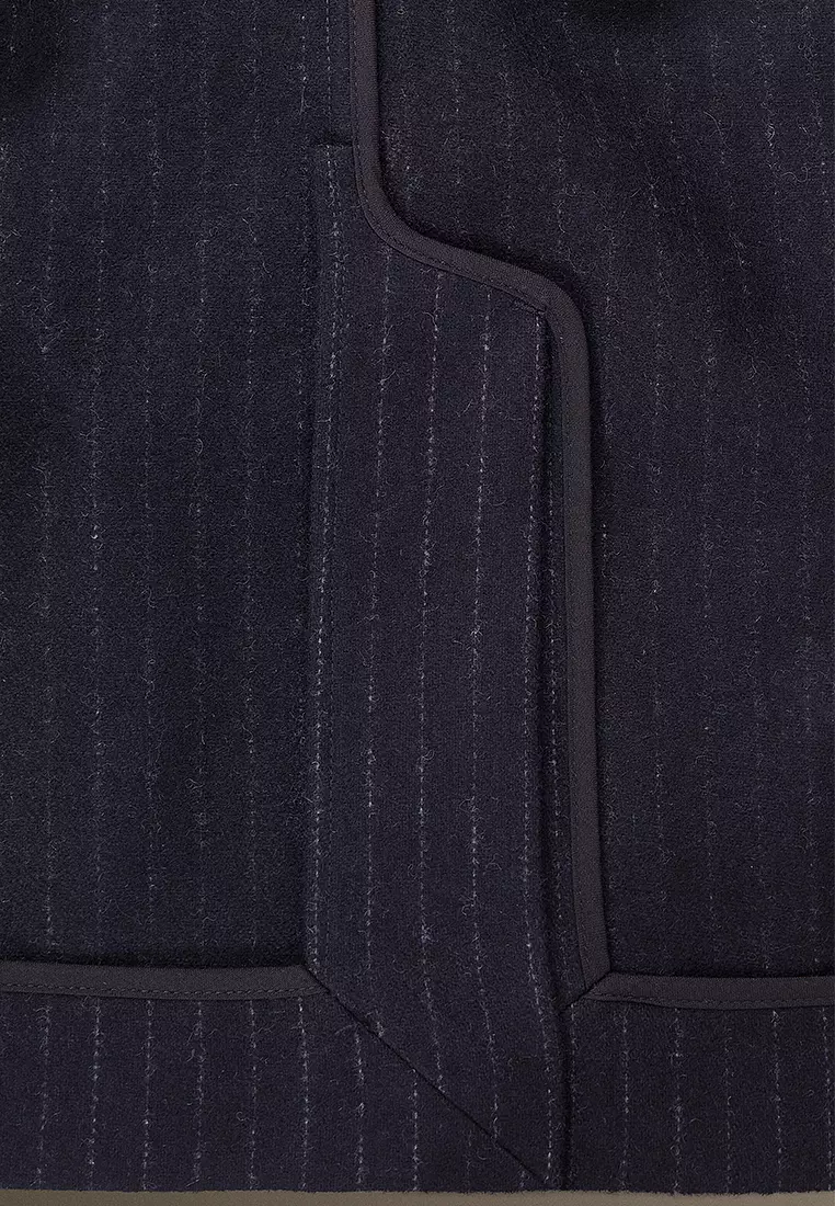 Pinstriped Wool Blazer - Regular