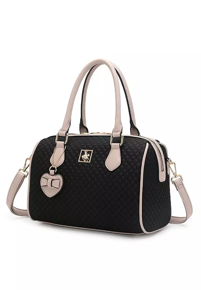 Buy Swiss Polo Women's 2-In-1 Top Handle Bag & Zipper Purse - Black ...