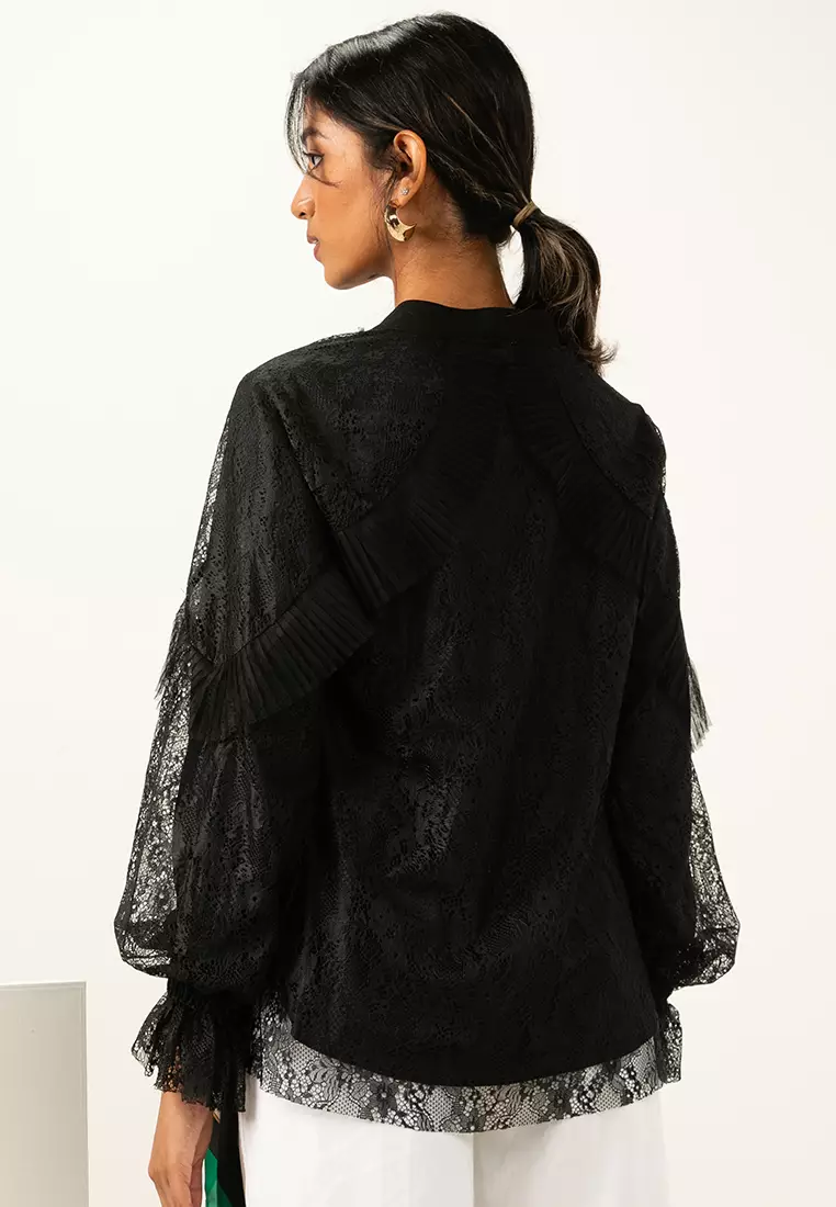 Amelia Ruffled Lace Babydoll Top