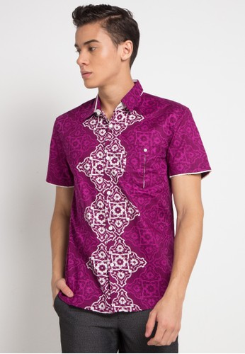 Batik Wibowo purple and multi Barnala Purple Slim Fit Cotton Print E9A98AA271096FGS_1