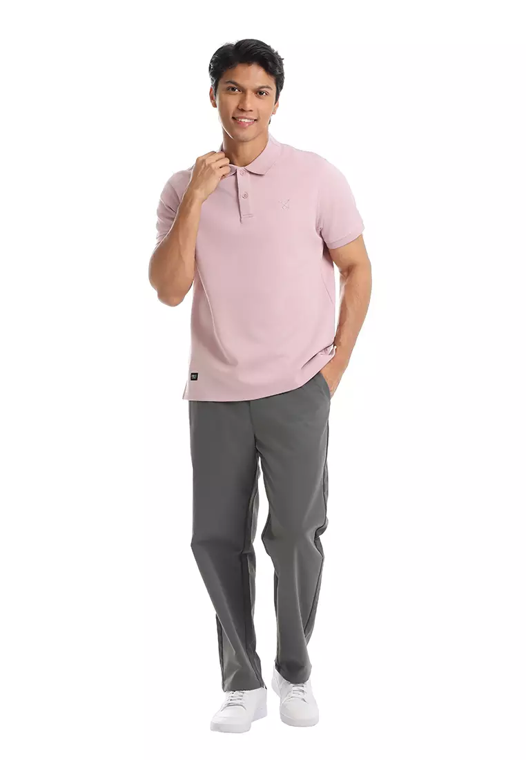 Forest Mens Stretchable Cotton Slim Fit Polo Tee - 23961-72LightPurple
