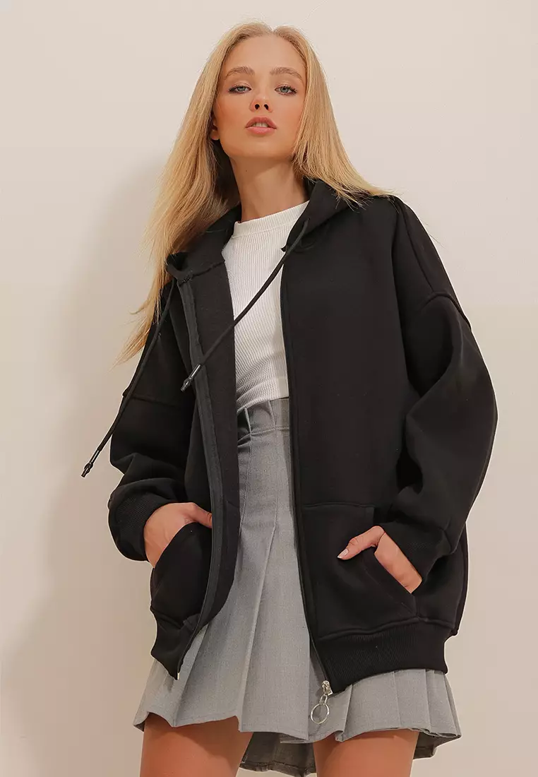 Kangaroo Pocket and Zipper Hoodie