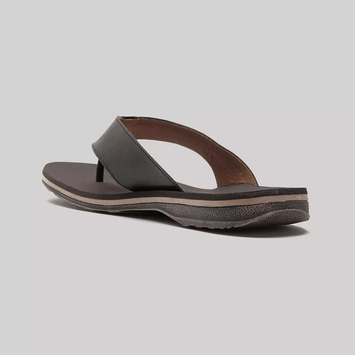 Sendal Jepit Kulit Pria Cogen Sandal Cowok Flip Flop Marino Leather - Black