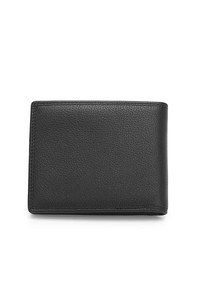 Genuine Leather RFID Short Wallet (真皮錢包) - 黑色