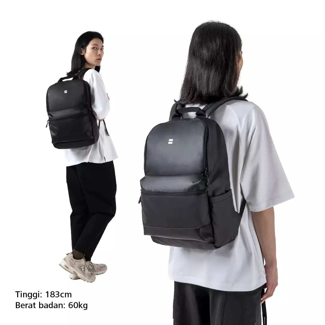 Paris 2.0 Laptop Backpack 14 Inch Tas Ransel Kerja Kuliah Sekolah Classic 19 L - Hitam