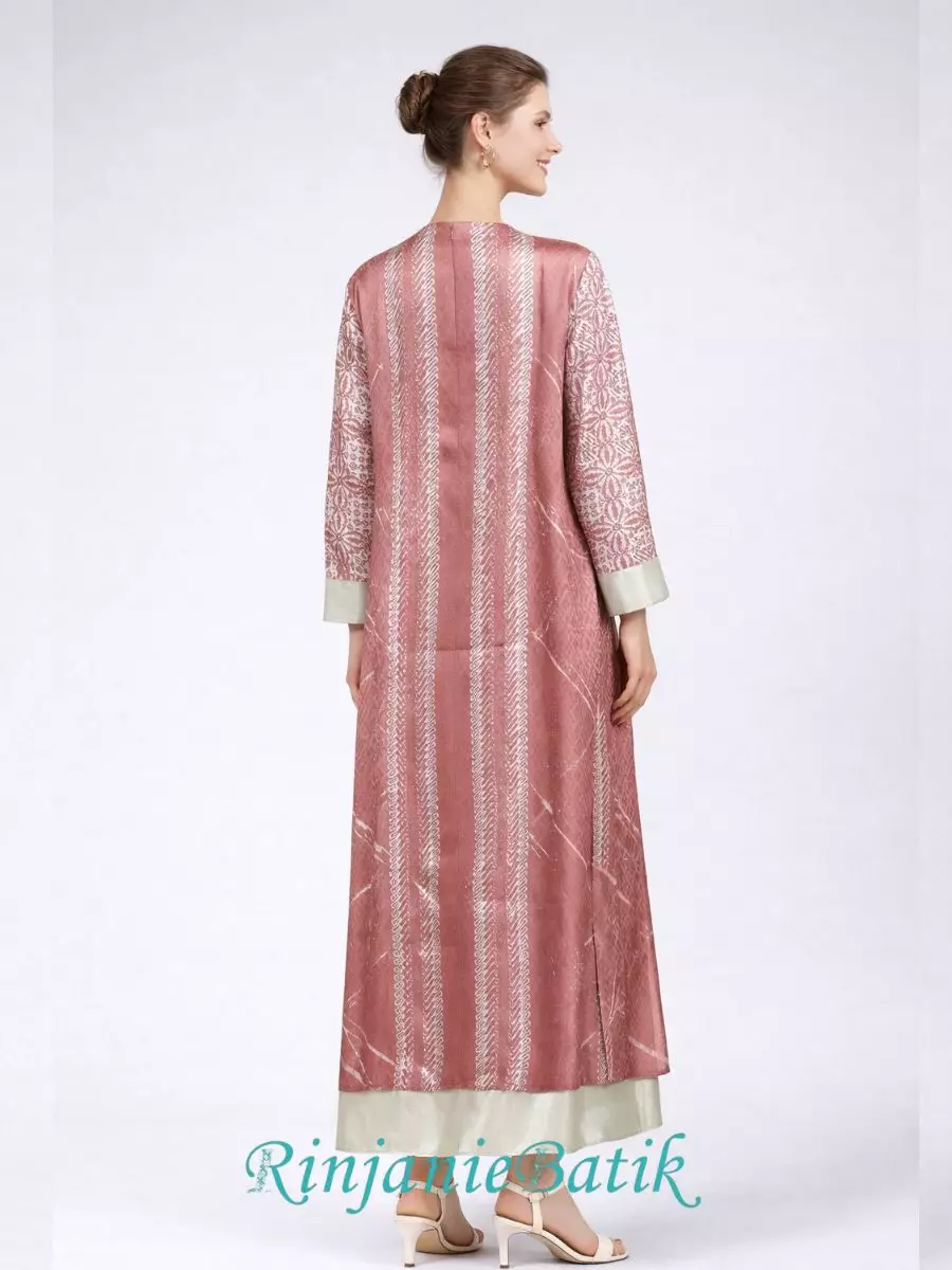 Rinjanie Batik - PDEU CR - Gamis Ramadhani Caramel - Batik Cap - Dress Raya