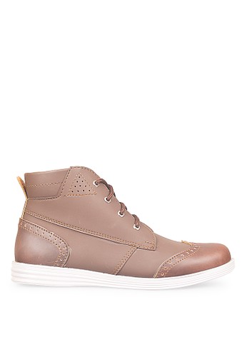 Cbr Six Bauxy Leather High Top Sneakers 200 (Brown)
