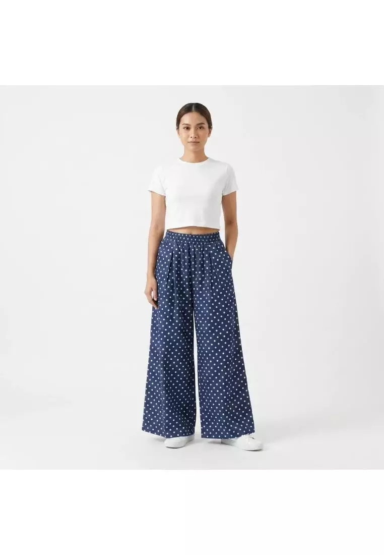 Celana Panjang Wanita - Polka Dot Wide Leg Pants