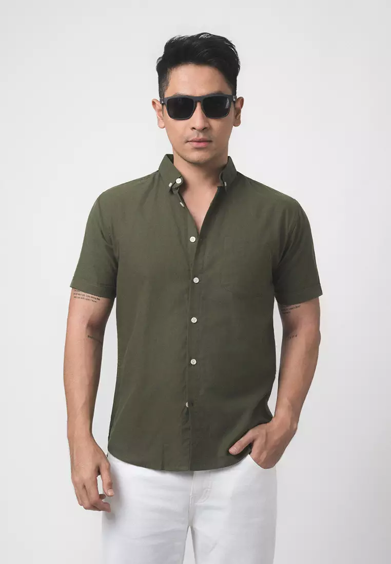 Hunter Green Oxford SS Shirt
