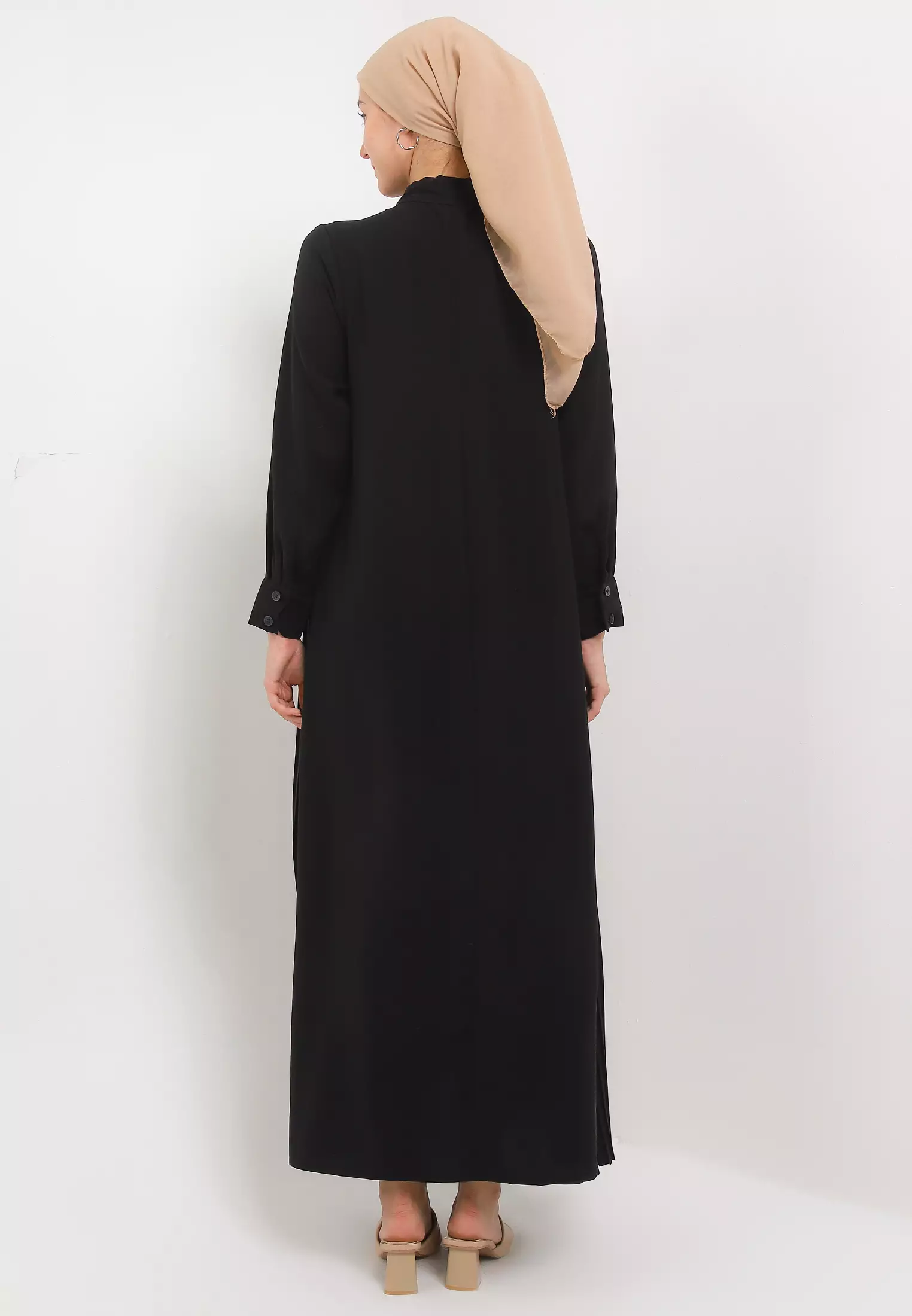 MFMW Maisara Dress Gamis Plisket Jetblack