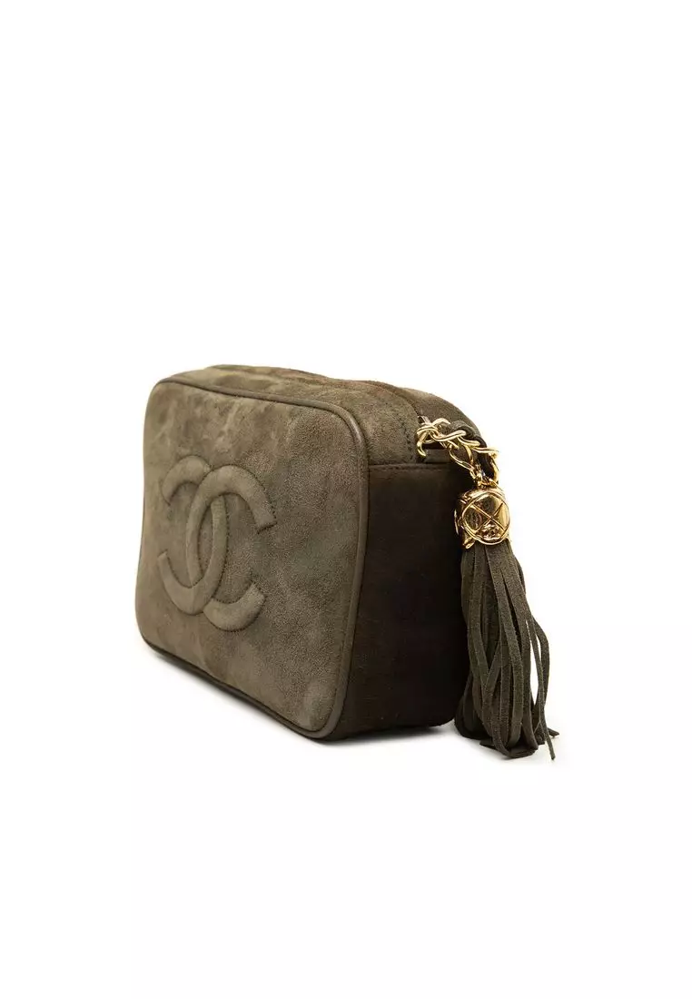 Pre-Loved Chanel Cc Suede Tassel Camera Bag