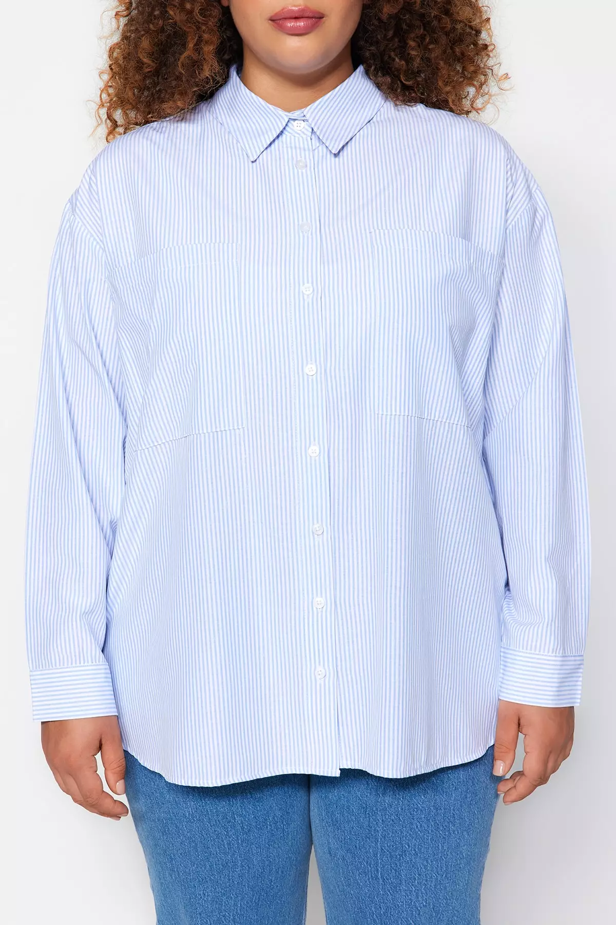 Plus Size Pinstripe Shirt