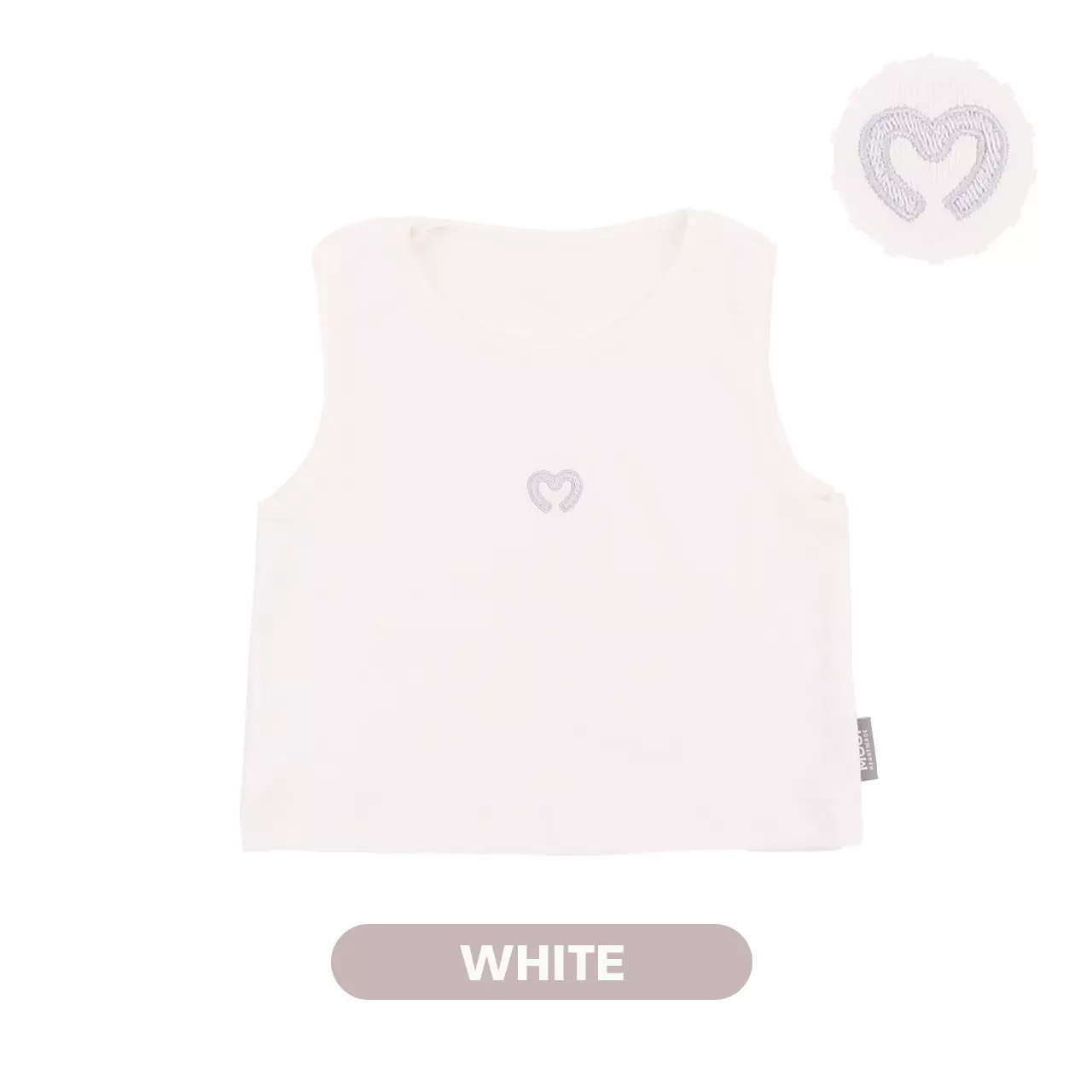 Mooi Atasan Anak Perempuan Comfy Sleeveless Top - White