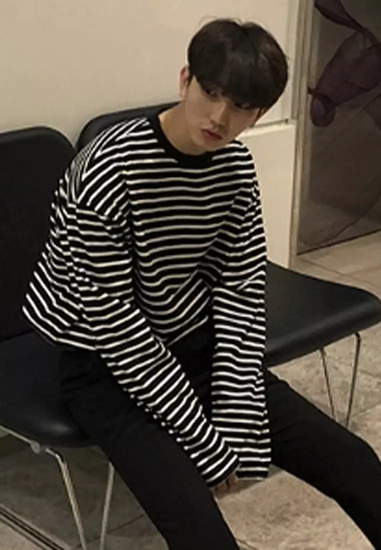 Long sleeved T-shirt casual stripe base shirt CA091918