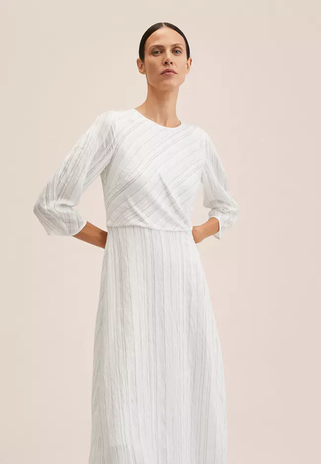 Mango metallic striped dress clearance