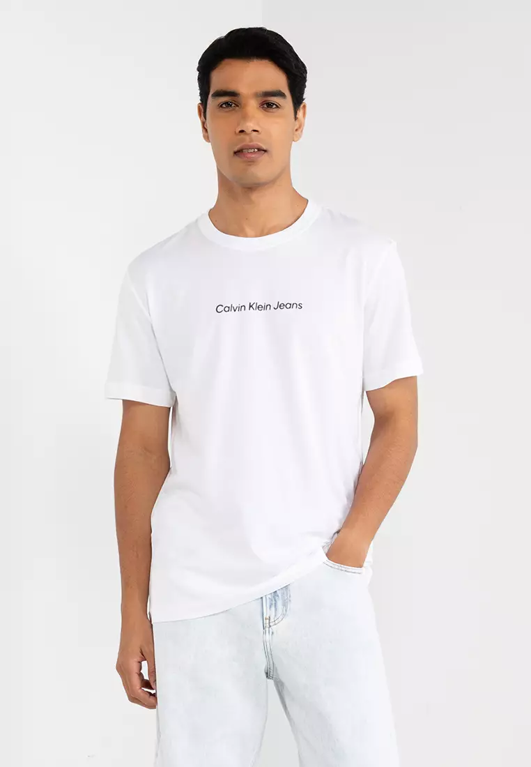 Buy Calvin Klein Mirrored Logo Tee - Calvin Klein Jeans Online | ZALORA ...