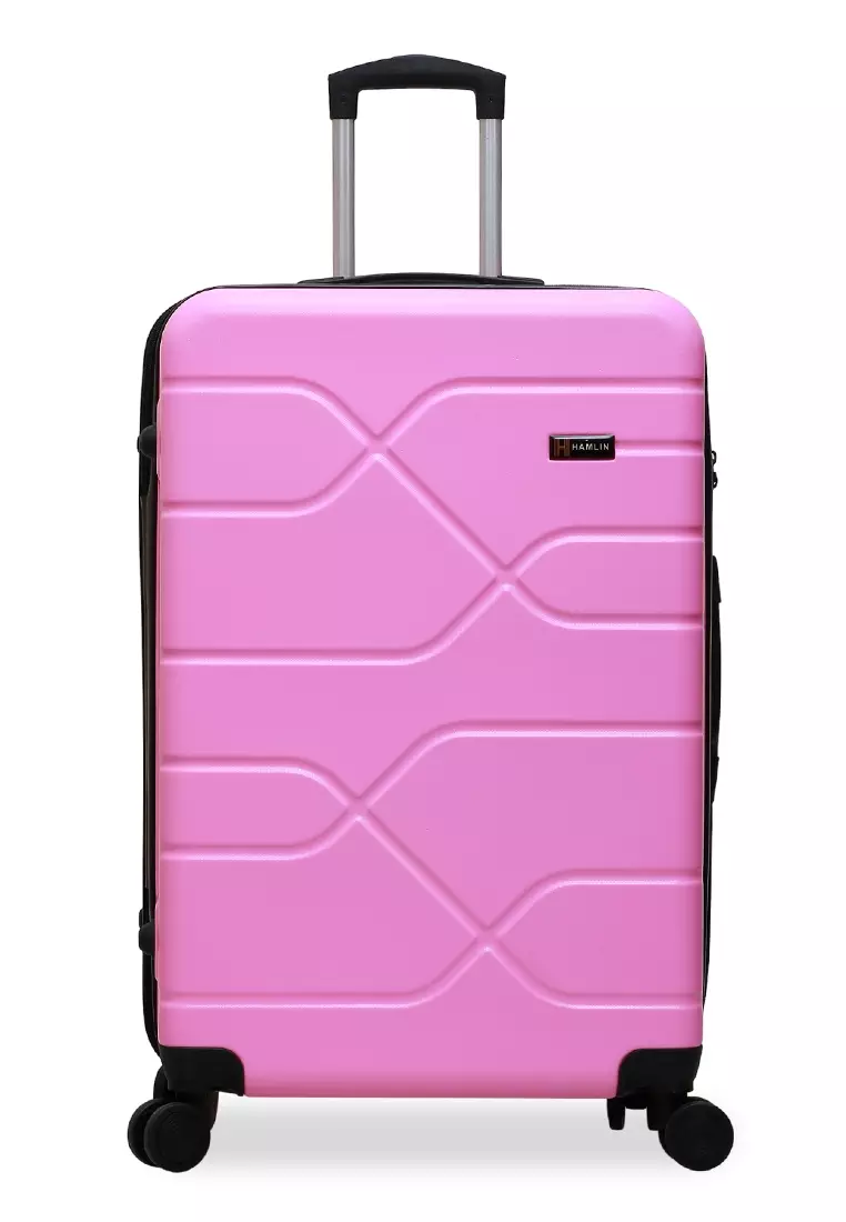 Almero Koper Hardcase Size 28 Inch Suitcase Unisex Big Size Number Combination Lock Material Fiber ABS ORIGINAL - Pink