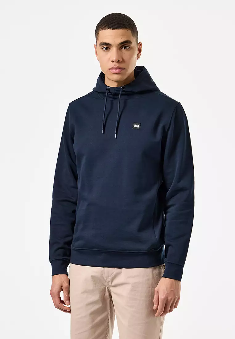 MENS NAVY RIBBE BADGE HOODIE
