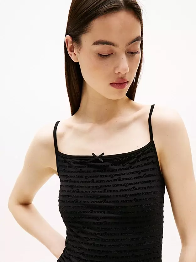 Tommy Jeans - Mesh Slim Spaghetti Strap Mini Dress