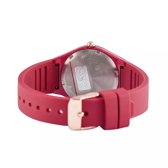 Alexandre Christie 2A07 Karet Merah Maroon Dial Rosegold Cewek