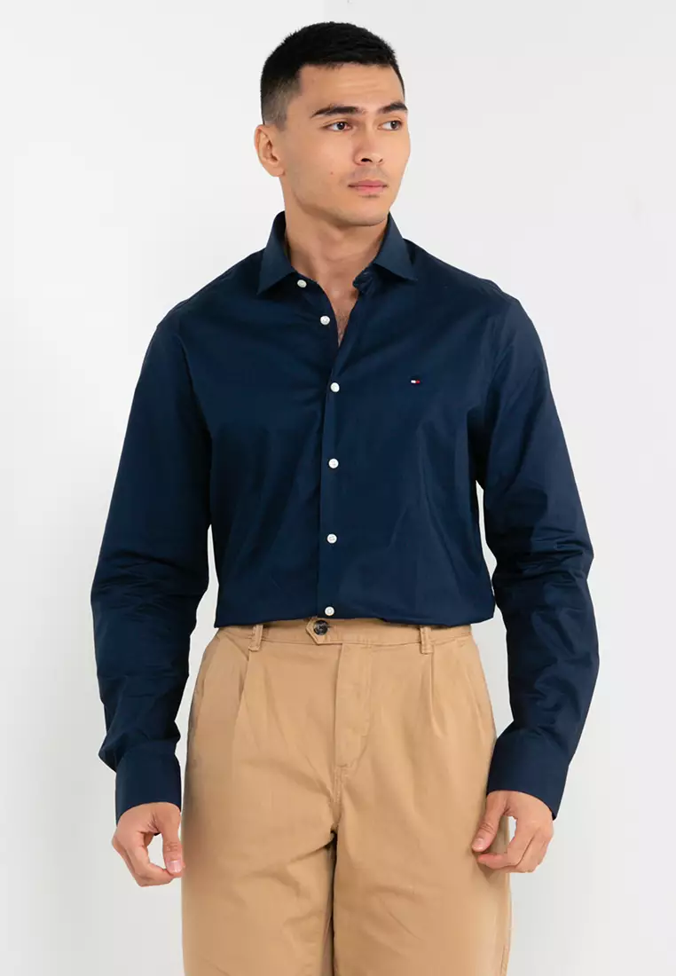 Tommy hilfiger stretch poplin shirt discount