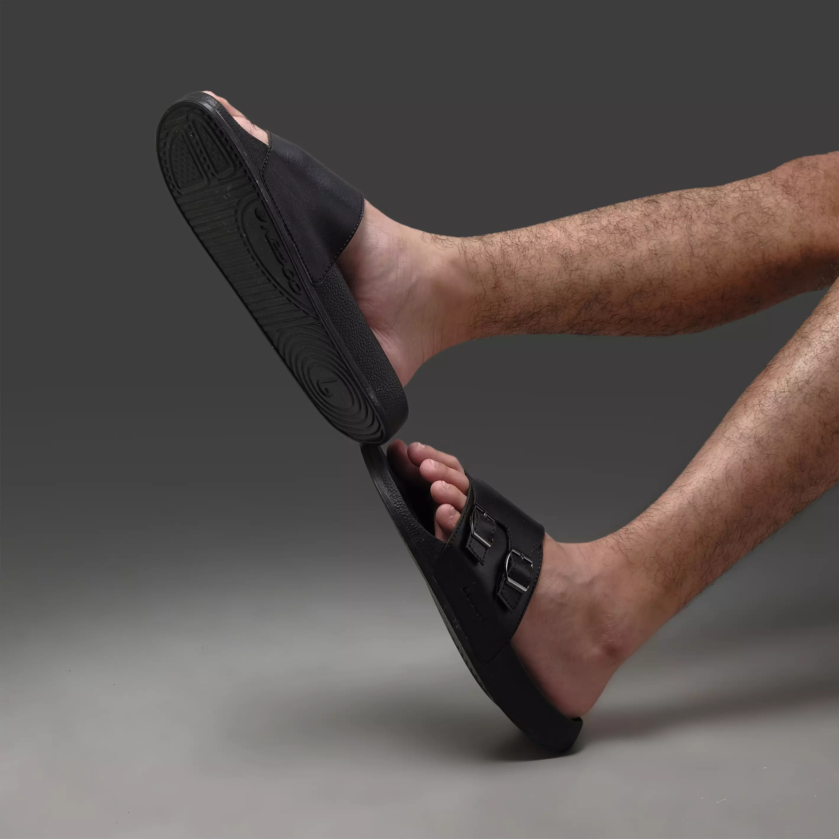 Cogen Sandal Pria Slip On Casual Slop Slide Nano Series Black Warna Nano Black