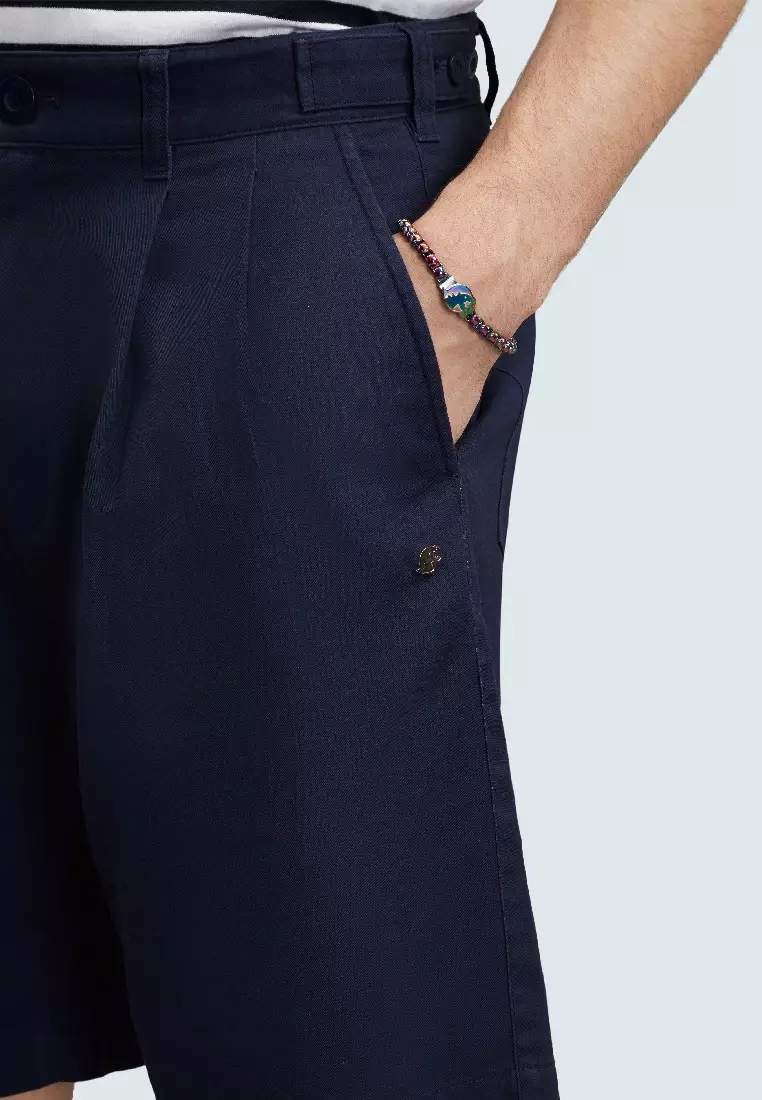 Men's Dark Blue Cotton Chino Shorts