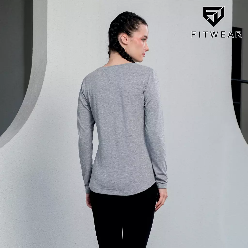 Fitwear - Kaos Olahraga Wanita NEW BIANCA BASELAYER LONGSLEEVE -  SILVER