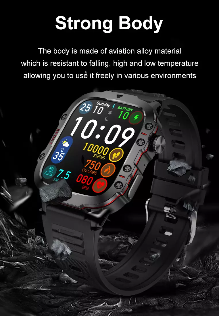 Smart Watch QX11 1.96 inch Full screen touch Long Time Battery Multiple sports modes Jam Pintar Black