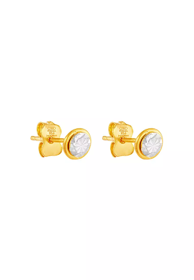 HABIB Oro Italia 916 Yellow and White Gold Earrings GE76370125-BI (22K Gold)