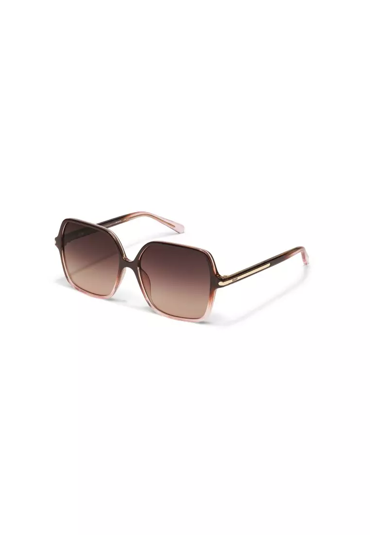QUAY Press Tour Sunglasses - Chocolate Peony/Dark Fawn