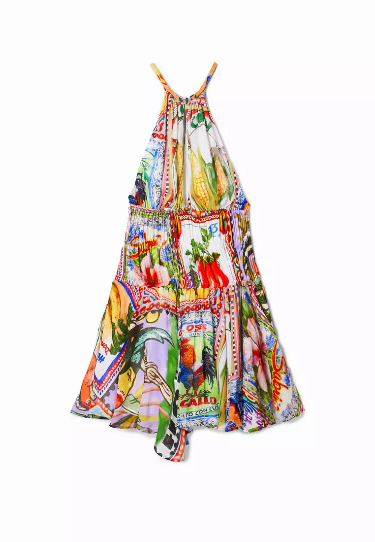 Stella Jean arty postcard short dress 
