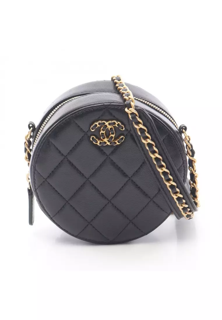 Buy CHANEL Pre-Loved Chanel matelasse round mini chain shoulder