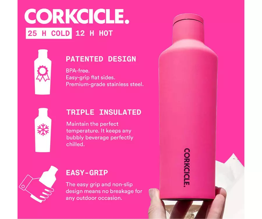 Corkcicle Canteen 9 oz / 270 ml Neon Pink