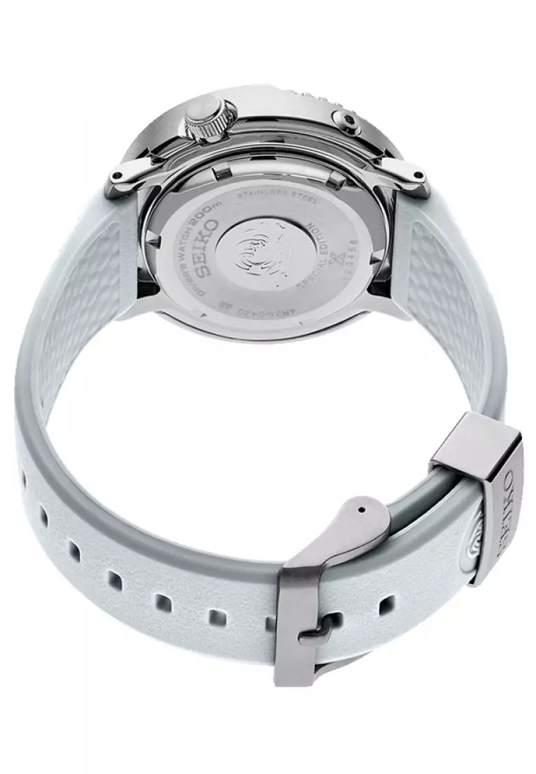 Jam Tangan Pria Seiko Prospex Sea Tuna "Antarctica Penguin"  Original Garansi Resmi SRPG59 SRPG59K1 Strap White Blue Dial White Grey Silicone Save The Ocean Series Special Edition