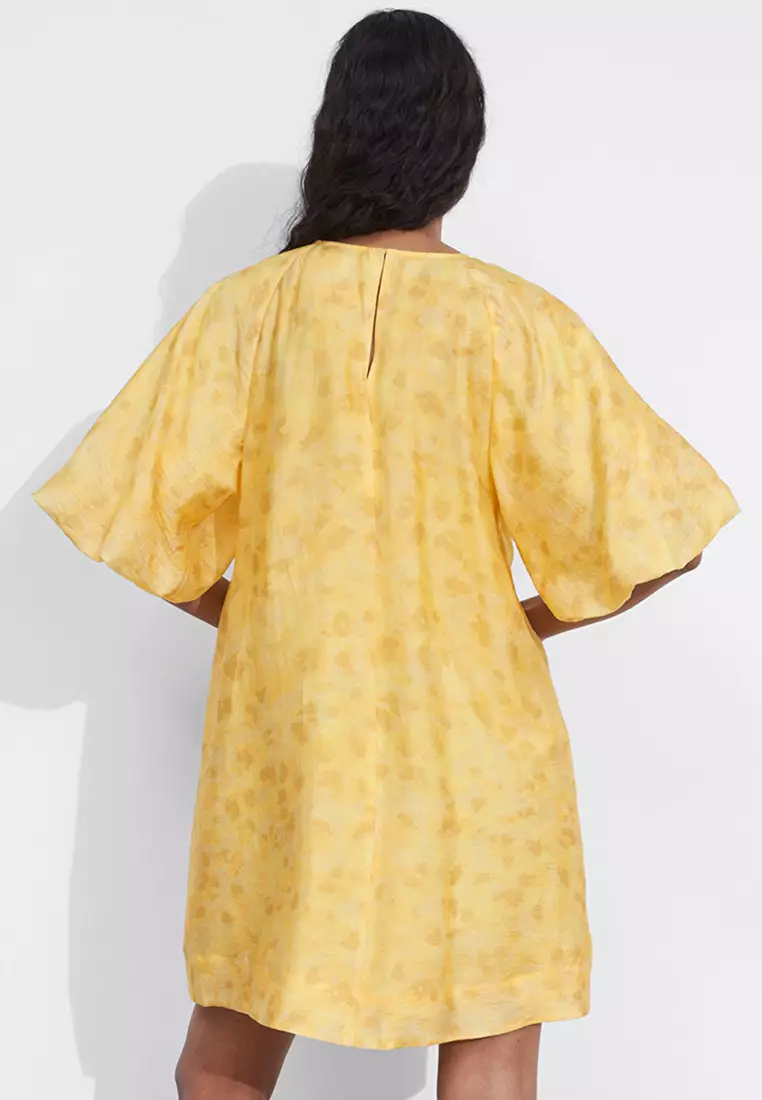 Balloon-Sleeve Mini Dress