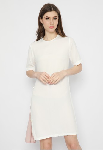 MINEOLA white MINEOLA Midi Dress With Buttons White 7D25CAACC5C554GS_1
