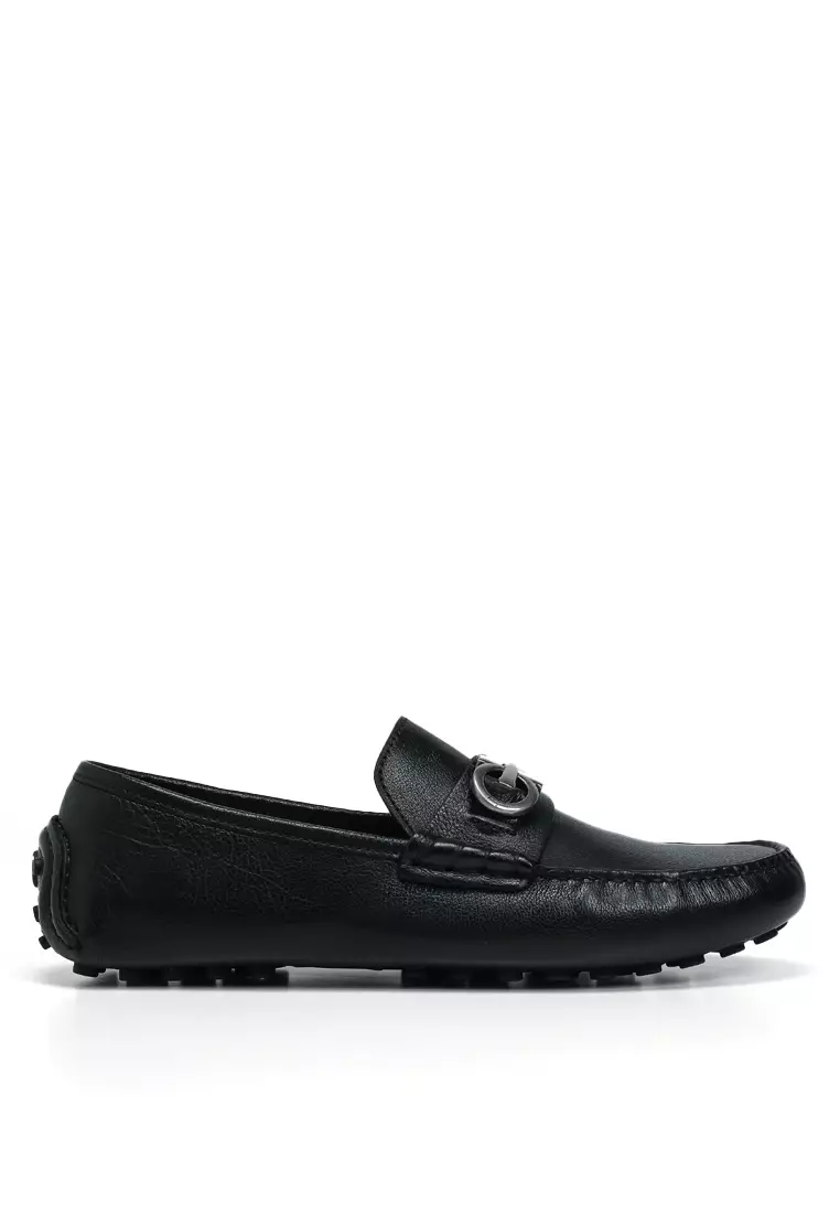 Jual Salvatore Ferragamo Gancini Ornament Driver Loafers (ct