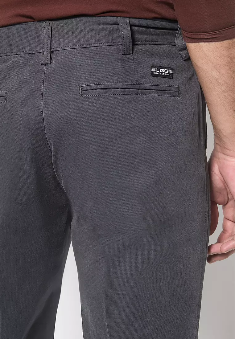 LGS - Celana Panjang Casual Pria Motif Polos Warna Abu-Abu Regular - CCT.501.027.003.C