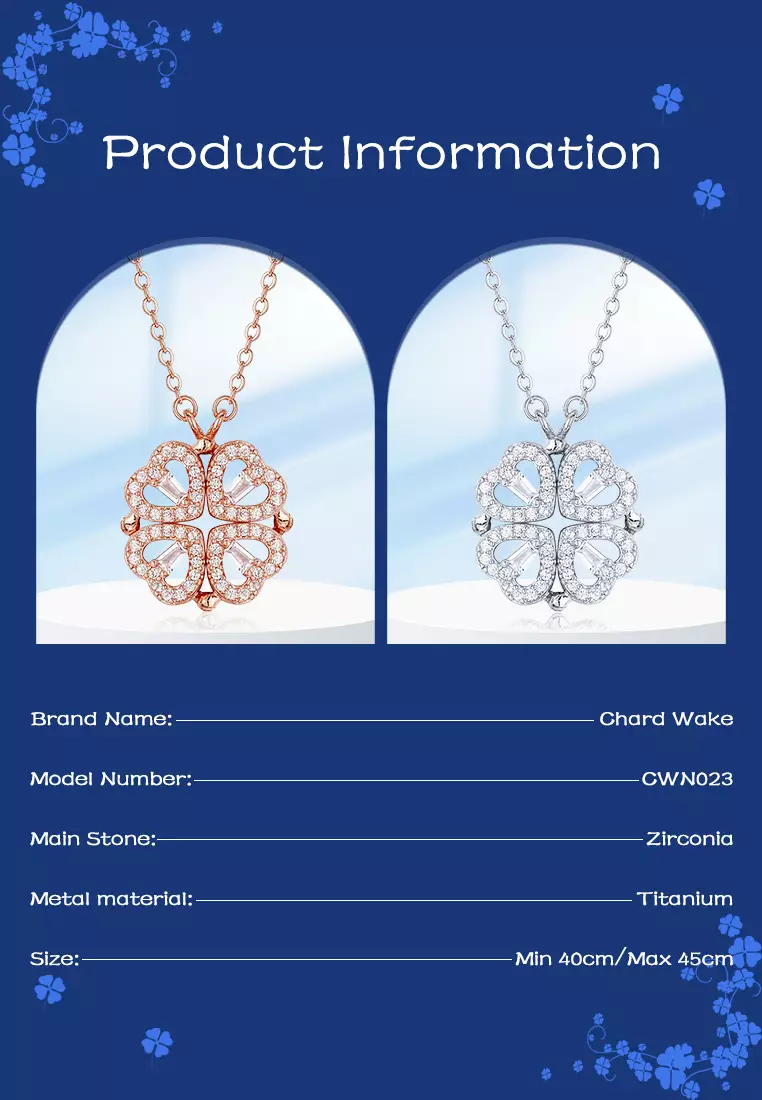 Kalung Wanita Berlian Korea Fashion Dual Wearing Method Kalung Cewek Original Titanium Rose