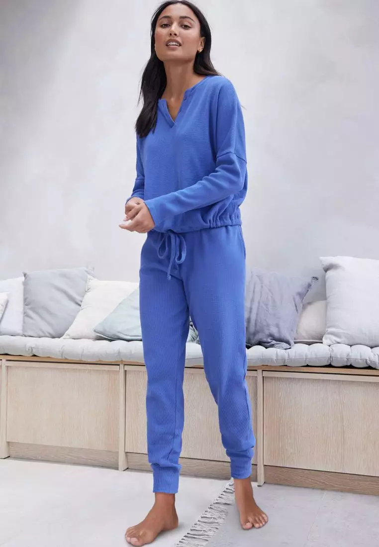 Blue Floral Cotton Pyjamas Short Womens Pjs Pretty Pajama, 59% OFF