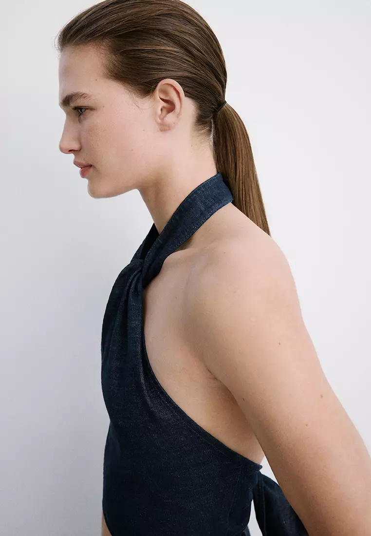 Halter Neck Denim Top