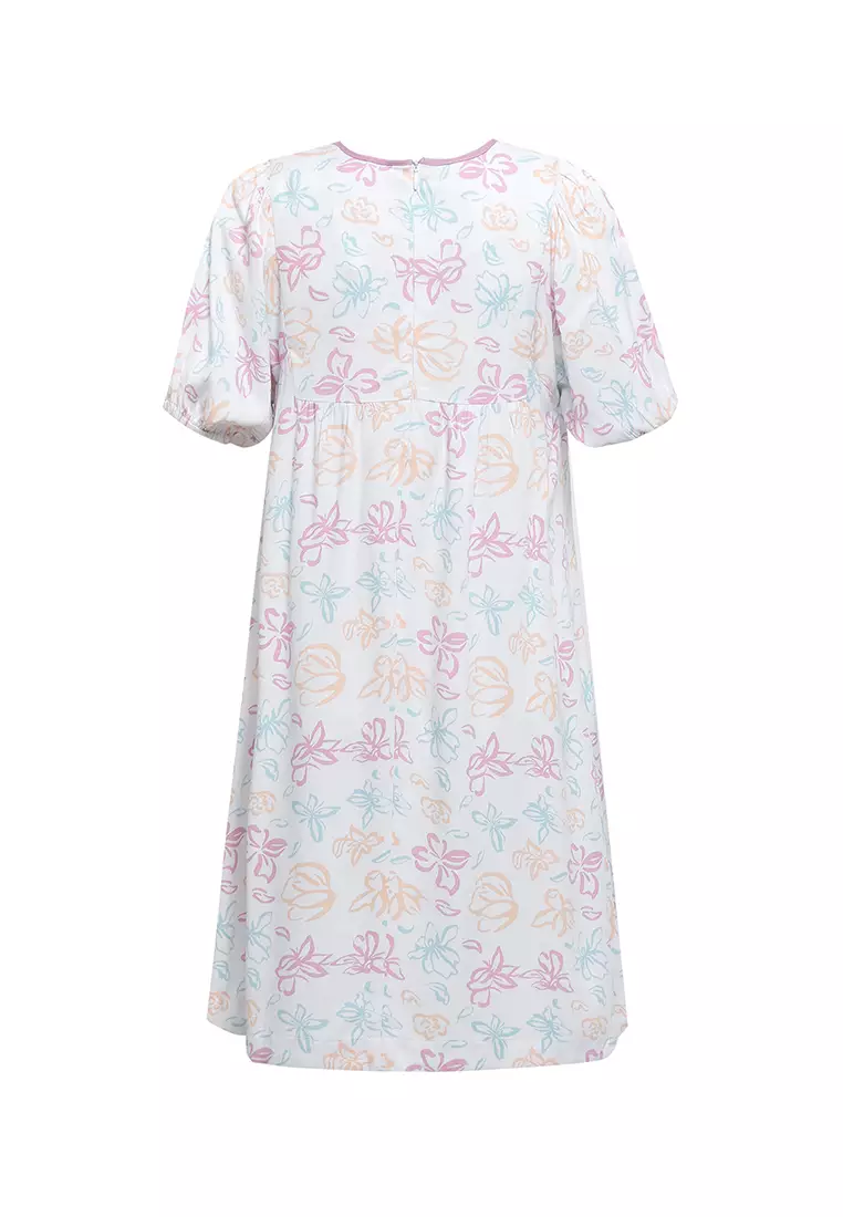Pito Dito Girl Khachapuri Dress Pendek Anak Multicolor Motif Bunga