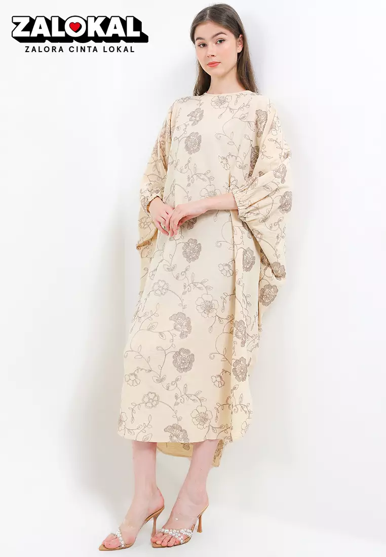 Gold Emb Linen Kaftan